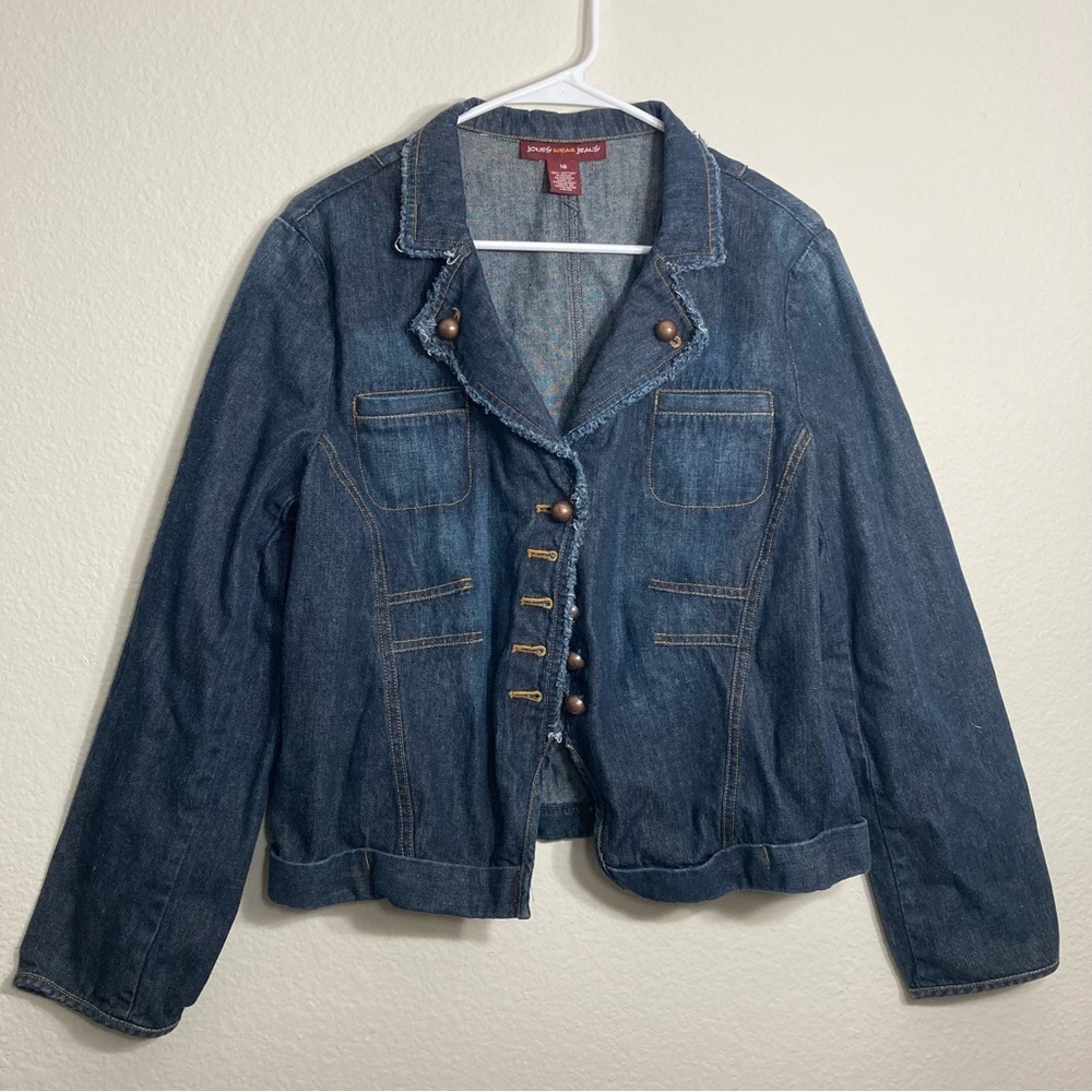 Jones Wear Jeans Denim Jacket - Blue - Size 16
